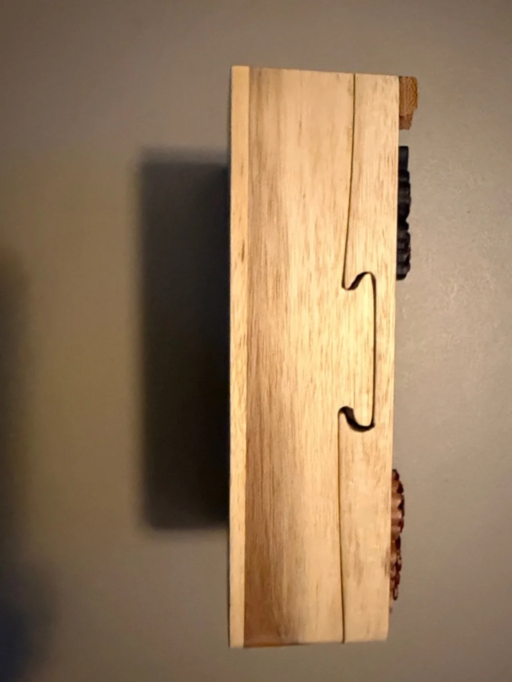 Handcrafted Wooden Butterfly Wall Storage Box - Natural & Brown